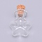 Glass Bottle, with Cork Plug, Wishing Bottle, Star, Clear, 1.25x2.05x2.5cm
