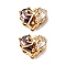 Brass Micro Pave Cubic Zirconia Beads, Heart with Bowknot, Real 18K Gold Plated, Indigo, 9.5x12x8mm, Hole: 1mm