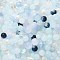 Mixed Style Glass Beads, Round, Alice Blue, 8~10mm
