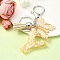 Resin & Acrylic Keychain, with Faux Suede Tassel Pendant & Alloy Findings, Letter Y, 9.5cm
