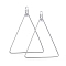 Tarnish Resistant 304 Stainless Steel Wire Pendants, Hoop Earring Findings, Triangle, Stainless Steel Color, 24 Gauge, 48.5x34.5x0.5mm, Hole: 1.2mm