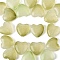 20Pcs Transparent Spray Painted Glass Beads, Heart, Yellow Green, 12x12x5.5mm, hole: 0.5~1mm