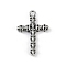 316 Surgical Stainless Steel Pendants, Skull Cross Charm, Antique Silver, 28x19x3.5mm, Hole: 2mm