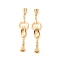 Brass Fold Over Clasps, Real 18K Gold Plated, 53.5x12x6mm