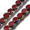 Electroplated Transparent Glass Beads Strands, Flat Round, Faceted, Red, 8x4mm, Hole: 1mm, about 54pcs/strand, 15.75''(40cm)