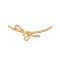 Brass Micro Pave Cubic Zirconia Pendants, Nickel Free, Bowknot, Long-Lasting Plated, Real 18K Gold Plated, 14x36x5mm, Hole: 1mm