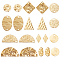 BENECREAT 60Pcs 10 Styles Geometric Flat Connector Link Charms, Multi Hole Brass Links Connectors for Necklace Bracelets Jewelry Making, Hole: 1.2~1.8mm