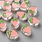 Transparent Enamel Acrylic Beads, Strawberry, Light Salmon, 25.5x19x9mm, Hole: 3.5mm