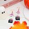Witch Hat with Ghost Acrylic Dangle Earrings, Golden, 76x20mm