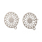 Brass Stud Earring Findings, with Loop, Flat Round, Nickel Free, Real Platinum Plated, 12.5x11mm, Hole: 1mm, pin: 0.6mm