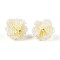 Resin Beads, Round with Flower, with Polymer Clay & Rhinestone, Light Yellow, 22~26mm, Hole: 2~2.5mm
