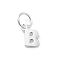 925 Sterling Silver Letter Charms, with Jump Rings and 925 Stamp, Silver Color Plated, Letter B, 7.8x6x0.8mm, Hole: 4mm