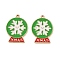 Christmas Alloy Enamel Pendants, Light Gold, Snowflake, 26x19.5x1.5mm, Hole: 1.6mm