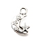 Tibetan Style Alloy Pendants, Cadmium Free & Lead Free, Moon with Star Charms, Antique Silver, 19x12x2.5mm, Hole: 3mm, about 825pcs/1000g