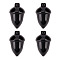 4Pcs Natural Black Obsidian Beads, No Hole/Undrilled, for Wire Wrapped Pendant Making, Filbert, 27.5~30x18~19.5mm