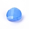 Imitation Jade Glass Beads, Flat Round, Sky Blue, 14x6.5mm, Hole: 1.2mm