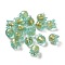 Handmade Gold Foil Lampwork Glass Beads, Tulip, Dark Turquoise, 9x8.5mm, Hole: 1.6mm