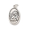 925 Sterling Silver Pendants, with Jump Rings and 925 Stamp, Antique Silver, Oval with Angel, 21.5x12.5x2.5mm, Hole: 3mm