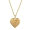 Iron Necklaces, Cable Chains, with 304 Stainless Steel Locket Pendants, Heart, Golden, 20.28 inch(51.5cm)
