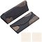 2Pcs PU Leather Eyeglasses Storage Case, Portable Sunglass Case, Rectangle with Fingerprint Pattern, with 2Pcs Suede Polishing Cloth, Mixed Color, Glasses Case: 162x68x65mm, Polishing Cloth: 95x75x2mm