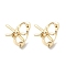 knot Brass Hoop Earrings for Women, Real 18K Gold Plated, 11x11mm