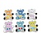 Alloy Enamel Pendants, with Rhinestone, Bear Charm, Platinum, 24x22x2mm, Hole: 1.5mm