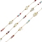 Natural Agate Link Chains, with Glass Seed Beaded and Ion Plating(IP) Real 18K Gold Plated  316 Stainless Steel Chain, Soldered, with Spools, Real 18K Gold Plated, 12~14x2.5~4x3~4mm