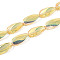 Electroplate Transparent Glass Beads Strands, Teardrop, Light Khaki, 26x13x5.5~7mm, Hole: 1.5mm, about 30pcs/strand, 30.12~30.51 inch(76.5~77.5cm)