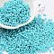 Baking Paint Glass Seed Beads, Peanut, Cyan, 2~2.5x4x2mm, Hole: 0.8mm, about 15000pcs/pound