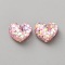 Resin Cabochons, Heart, Pink, 16x18x9.5mm