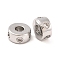 Brass Micro Pave Clear Cubic Zirconia Beads, Column, Platinum, 6.5x3mm, Hole: 2.3mm