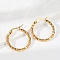 201 Stainless Steel Hoop Earrings, with 304 Stainless Steel Pins, Twisted Ring Shape, Golden, 25x2.5mm, Pin: 1x0.7mm