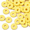 Handmade Polymer Clay Beads, for DIY Jewelry Crafts Supplies, Disc/Flat Round, Heishi Beads, Yellow, 6x1mm, Hole: 2mm, about 1175pcs/50g
