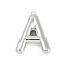 304 Stainless Steel Pendants, Letter Charm, Letter A, 38x28.5x7mm, hole: 2mm