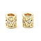 Column Brass Micro Pave Clear Cubic Zirconia European Beads, Large Hole Beads, Rack Plating, Lead Free & Cadmium Free, Long-Lasting Plated, Real 18K Gold Plated, 8x7.5mm, Hole: 4mm