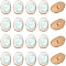 20Pcs 1-Hole Alloy Resin Buttons, Oval, Azure, 23x17x13mm, Hole: 2mm
