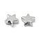 Brass Beads, Star, Cadmium Free & Nickel Free & Lead Free, Real Platinum Plated, 6x6.5x3mm, Hole: 0.8~1.2mm