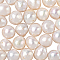 1 Strand Natural Nucleated Pearl Keshi Pearl Beads Strands, Cultured Freshwater Pearl Beads Strands, Teardrop, Creamy White, 7~9.5x7~9.5mm, Hole: 0.5mm, about 44~46pcs/strand, 14.57~14.96''(37~38cm)