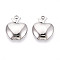 304 Stainless Steel Pendants, Anti-Tarnish, Apple Charm, Stainless Steel Color, 20x15.8x3.1mm, Hole: 1.6mm