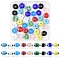 36Pcs 9 Colors Handmade Evil Eye Lampwork Beads, Flat Round, Mixed Color, 9~10x6mm, Hole: 3mm, 4pcs/color