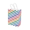 Stripe Print Paper Packing Tote Bags, Shopping Bags with Handles, Rectangle, Colorful, 15x8x21cm