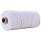 Cotton String Threads for Crafts Knitting Making, White, 3mm, about 109.36 Yards(100m)/Roll
