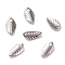 Brass Charms, Leaf, Platinum, 7x4x1mm, Hole: 1mm