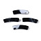 Two Tone Acrylic Beads, Imitation Gemstone Beads, Curved Tube, Black, 19.5~20x6mm, Hole: 1.6mm
