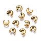 304 Stainless Steel Crimp Beads Covers, Vacuum Plating, Golden, 3.5x5mm, Hole: 1.8mm