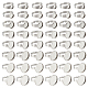 DICOSMETIC 48pcs 8 Sizes Stainless Steel Flat Round Ring Trays Pad Ring Base Findings Adjustable Finger Rings Components for Jewelry Making STAS-DC0004-37-1