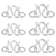 CREATCABIN 12Pcs 2 Size M Hook Clasp 925 Sterling Silver W Hook Clasp with Closed Jump Rings Necklace Connector Double S Eye Hook Clasp for Necklace Jewelry Making Findings Accessories STER-CN0001-27-1