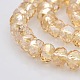 Pearl Luster Plated Faceted Rondelle Electroplate Glass Beads Strands GLAA-A024E-PL01-1
