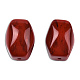 樹脂ビーズ  天然石風  多面カット六角形  暗赤色  30x22.5x22.5mm  穴：2.7~3.1mm RESI-N034-08-L02-2