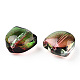 Perle di vetro trasparente verniciate a spruzzo bicolore GLAA-T022-26-B01-3